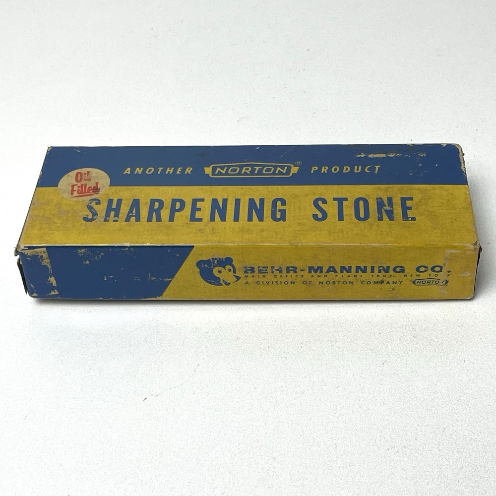Vintage Norton MB6 India Oilstone Medium Grit Sharpening Stone 6" x 2" x 1"